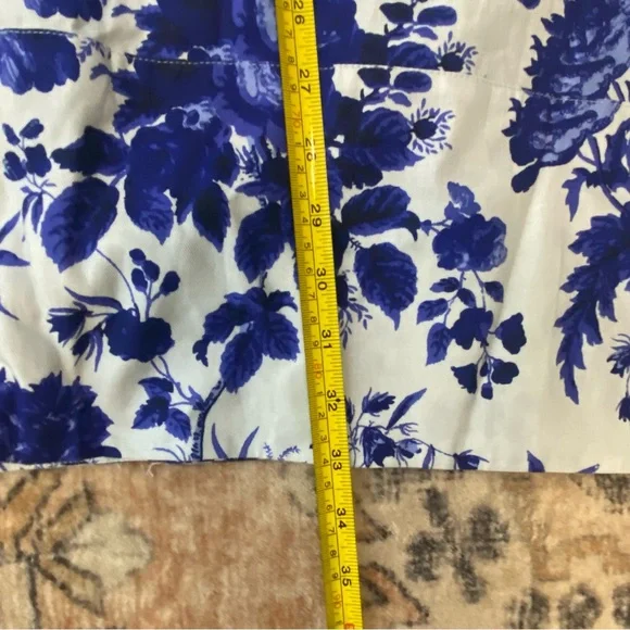 Tuckernuck Blue and White Floral Long-Sleeve Mini Dress with Black Bow - Picture 14 of 16